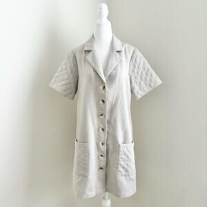 tuckernuck - summer sands quilted townes shirt dress mini short sleeve buttons